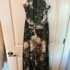 White House Black Market Forest Print Maxi Dress